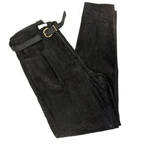 VINTAGE black suede high waisted pants sz 9